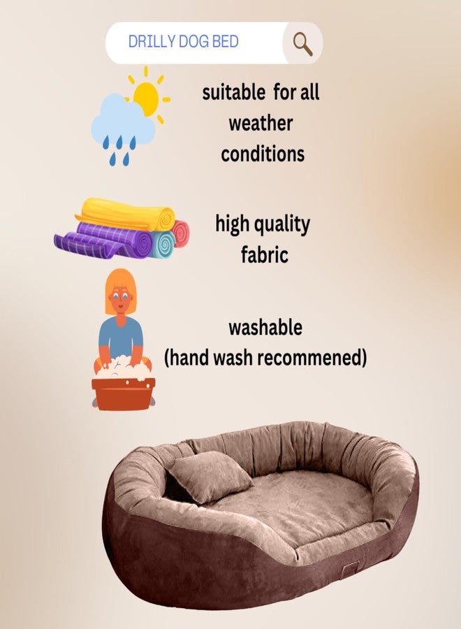 DRILLY Premium Fur XXXL Dog Bed for Extra Large Dogs Washable-Orthopedic Big Dog Beds | Big Breed | | Giant Human Dog Bed (3XL) - Image 5